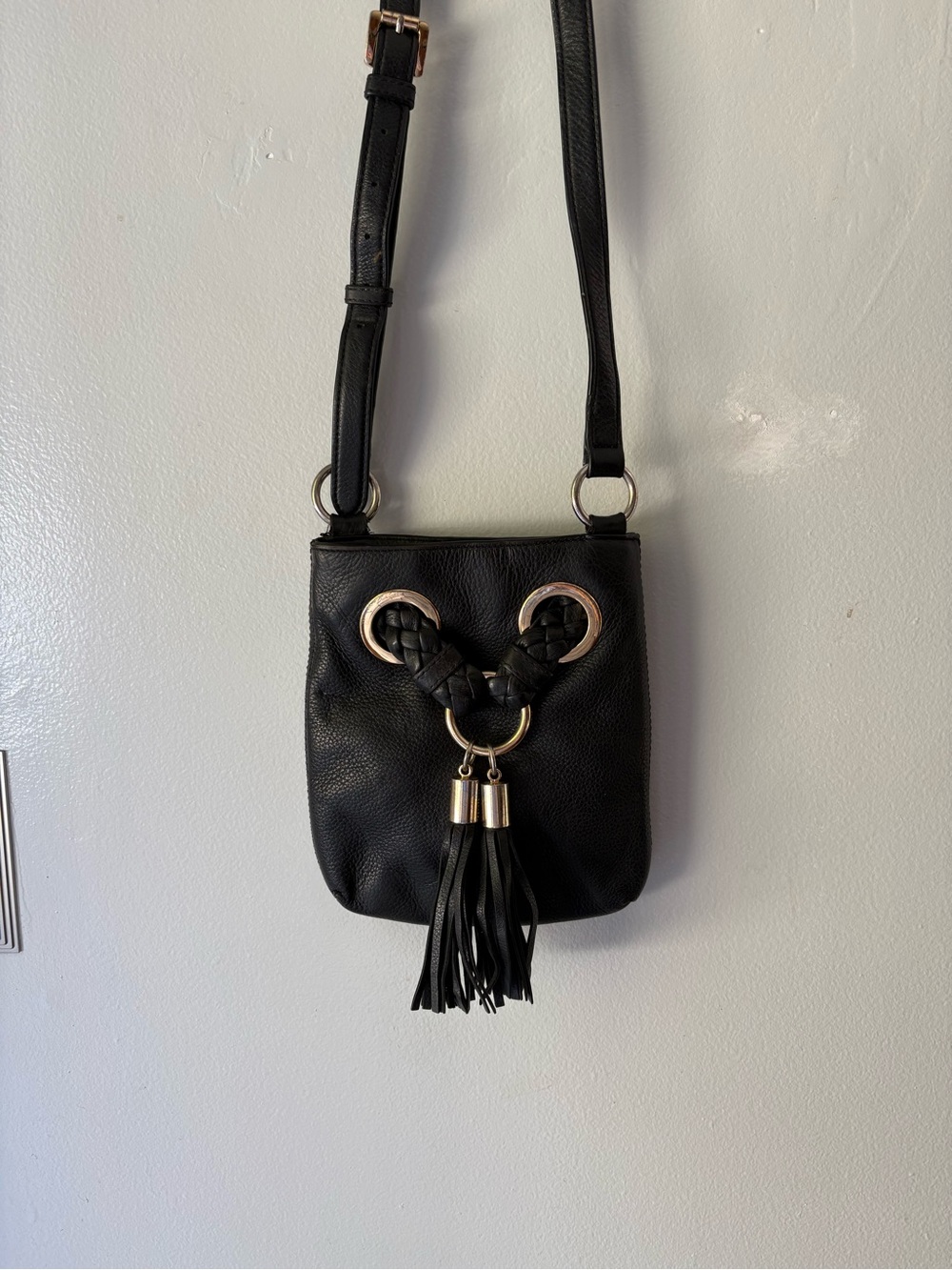 Michael Kors black crossbody bag 6x9”